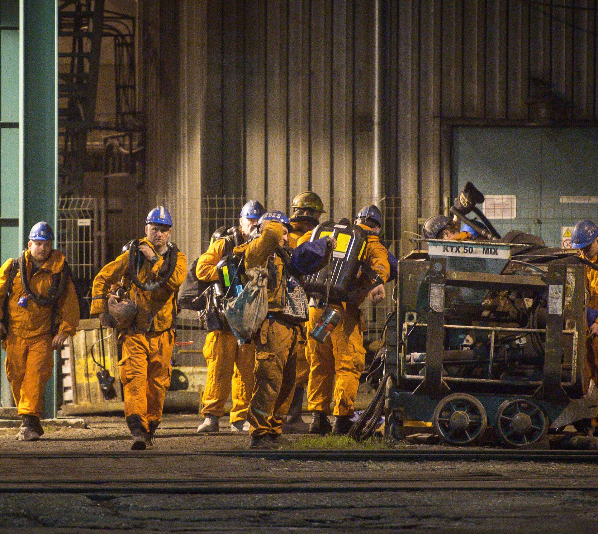 Rescue personnel prepare to search for missing miners after a methane explosion at the CSM hard coal mine in Karvina