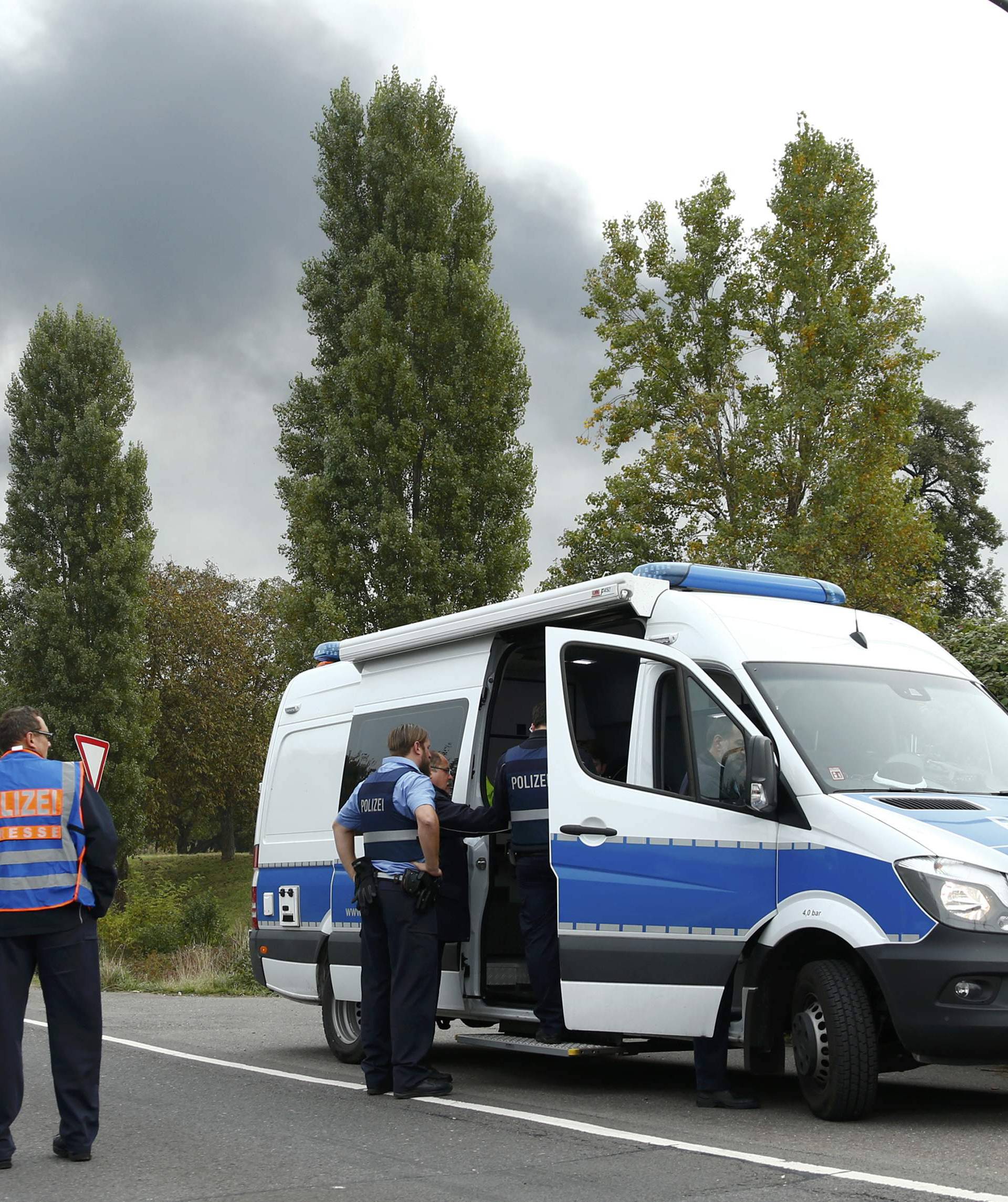 Police block a street after an explosion at the factory of chemicals giant BASF in Ludwigshafen