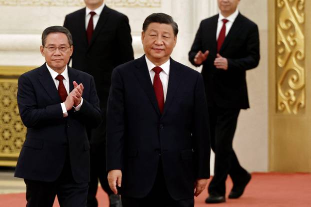 New Politburo Standing Committee members in Beijing