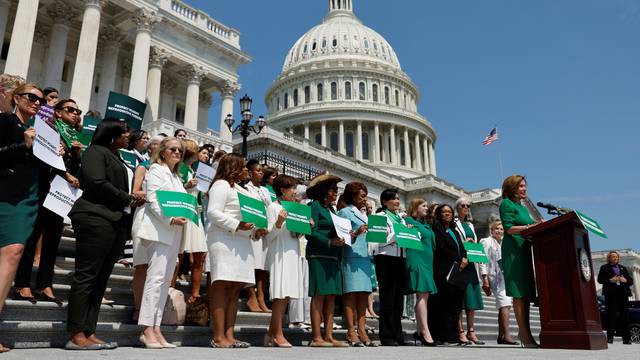 U.S. Democratic congresswomen hold news conference to highlight vote on women's health and abortion access legislation at the U.S. Capitol in Washington