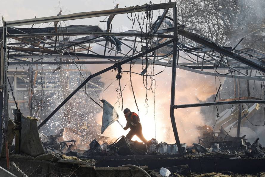 Aftermath of a Russian missile strike in Chernihiv