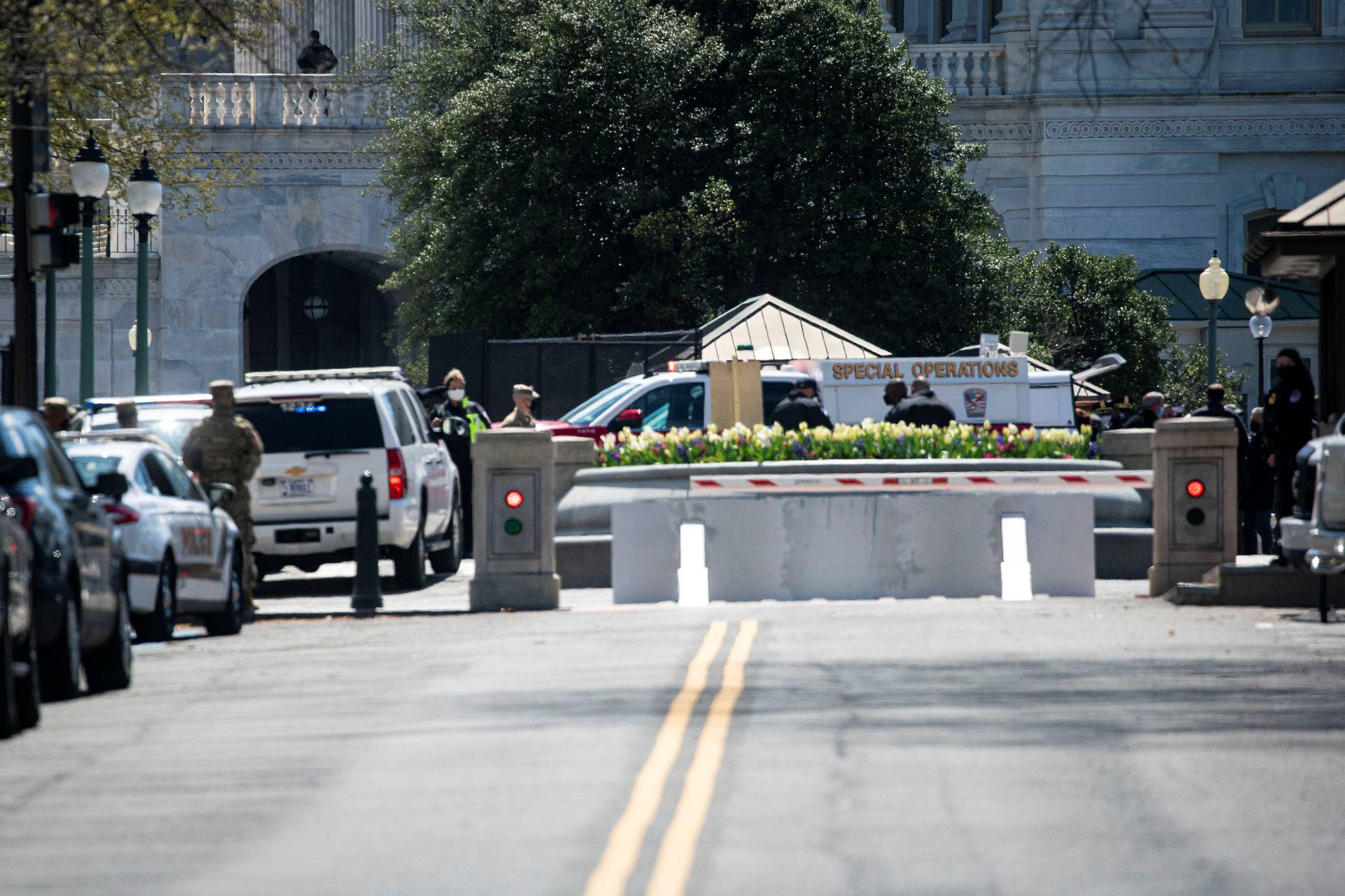 U.S. Capitol Police investigate following a security threat at the U.S. Capitol in Washington