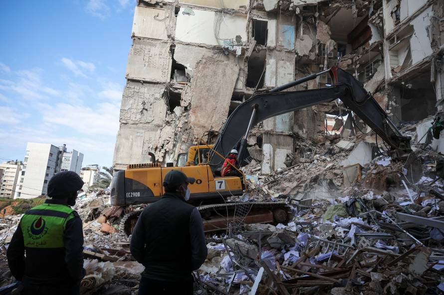 Aftermath of an Israeli strike carried out on Wednesday, in Tallet El Khayat in Beirut