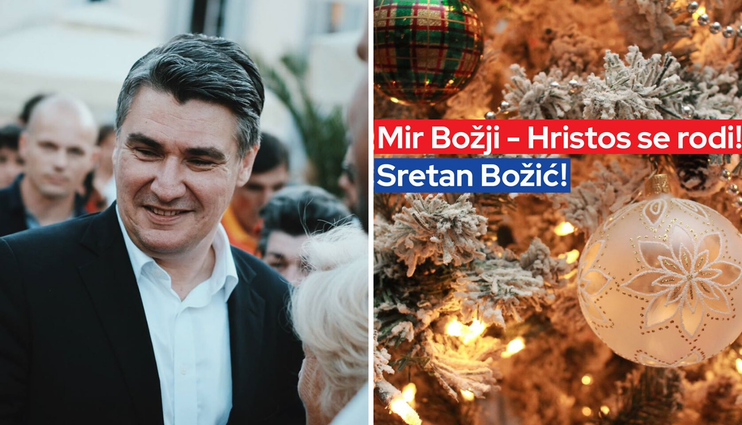 Milanović čestitao Božić: 'Neka poruke mira ispune vaše kuće'
