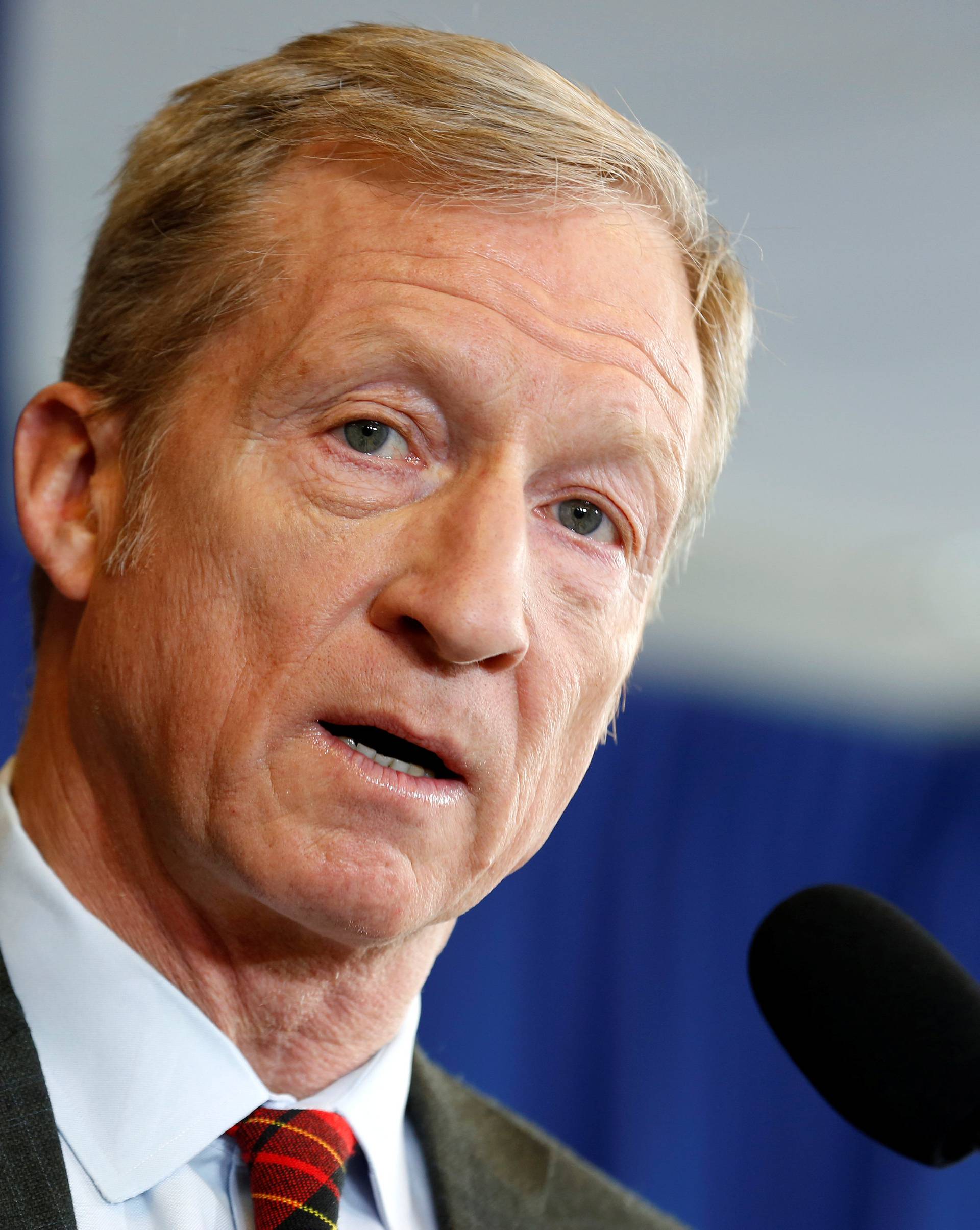 Tom Steyer holds a news conference to announce plans for his political future in Washington