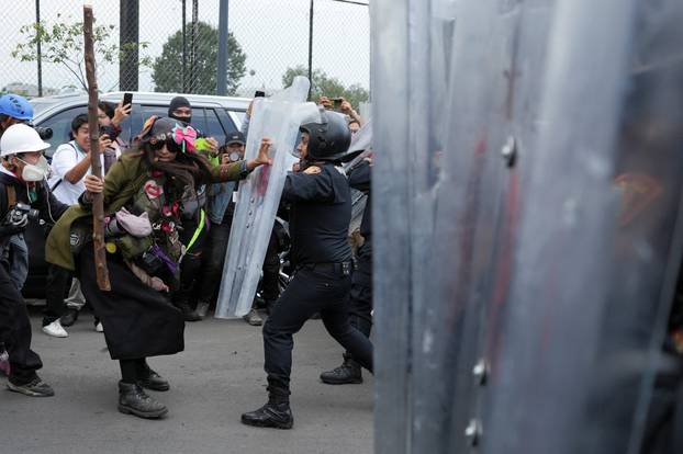Protest march ahead of the opening match of the 2026 FIFA World Cup, in Mexico City