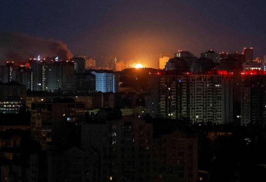 Russian drone strike in Kyiv
