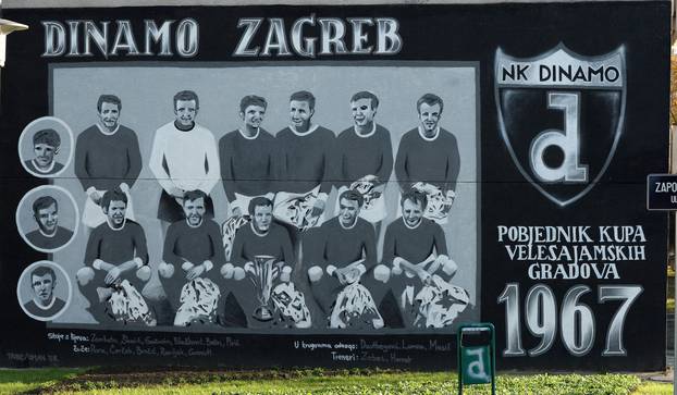 Zagreb: Grafit Dinamove postave iz 1967. godine na zgradi na Peš?enici