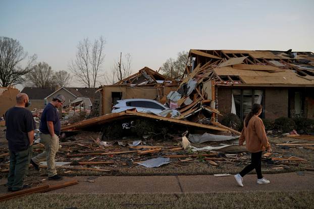 Aftermath of tornado in Wynne, Arkansas