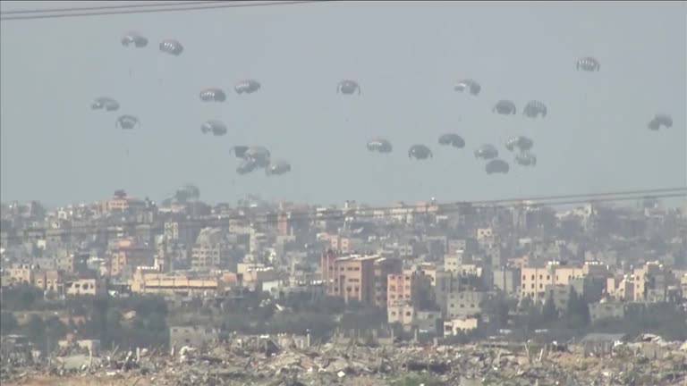 Aid airdropped over Gaza