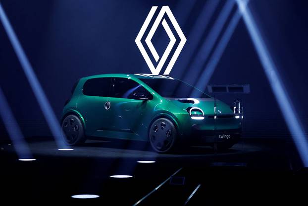 French car maker Renault holds an investor day for its EV unit Ampere in Paris