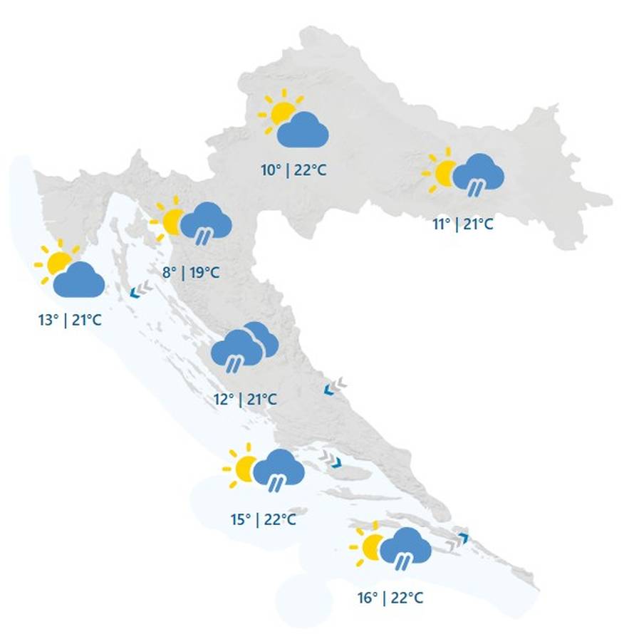 STIŽE NEVRIJEME Upalili su žuti alarm za dvije hrvatske regije
