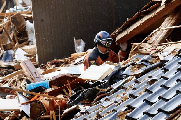 Aftermath of an earthquake, in Wajima