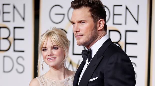 FILE PHOTO Anna Faris and Chris Pratt arrive at the 72nd Golden Globe Awards in Beverly Hills