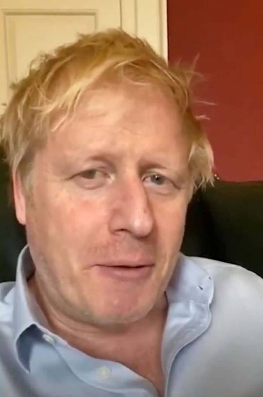 Britain's Prime Minister Boris Johnson is seen in a screen grab from his Twitter video update, amid the coronavirus disease (COVID-19) outbreak in London