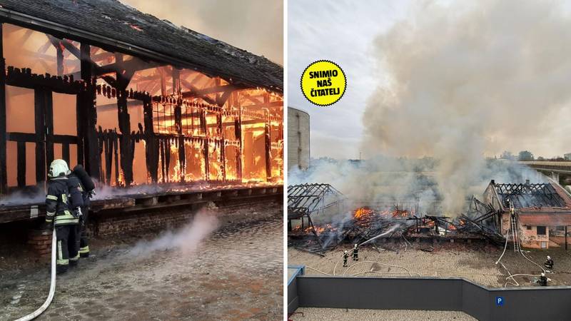 FOTO UŽASA Ovako je gorjelo skladište HŽ-a u Osijeku. Jako blizu su bile cisterne INA-e!