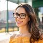Smiling woman wearing eyeglasses outdoor