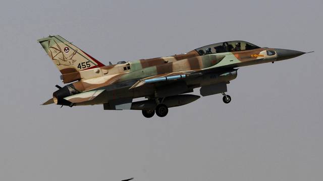 FILE PHOTO- An Israeli F-16 fighter jet takes off from Ramon air base