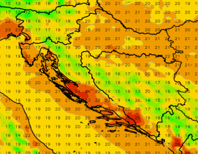 temperatura u utorak