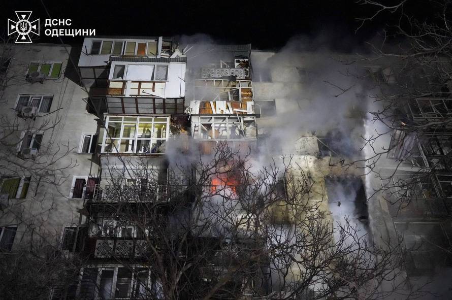 Aftermath of a Russian drone attack in Odesa