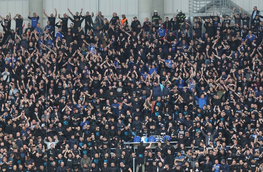 Osijek: Navijači na utakmici finala SuperSport Hrvatskog nogometnog kupa između Dinama i Rijeke