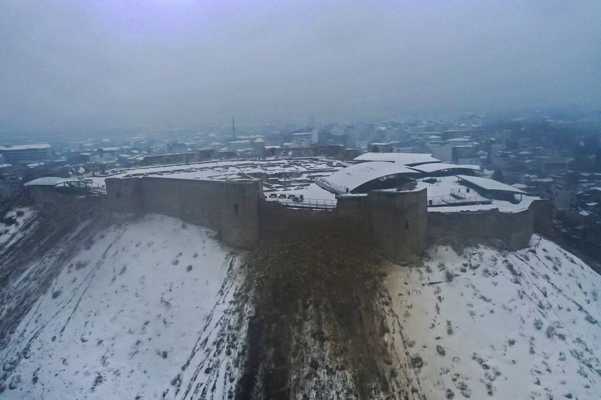 Historical Gaziantep Castle damaged in the 7.4 earthquake in Turkiye