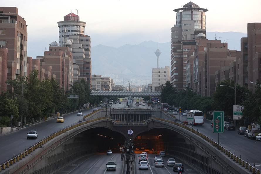 A view of the cityscape in the aftermath of Israeli strikes, in Tehran