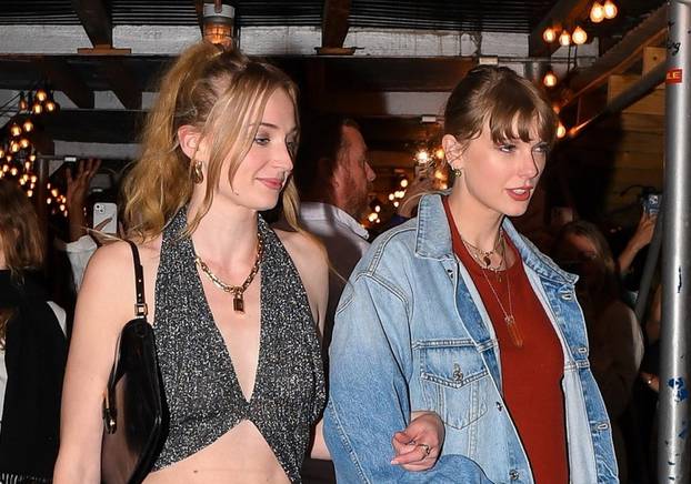 Taylor Swift and Sophie Turner seen at Via Carota Italian restaurant in the West Village