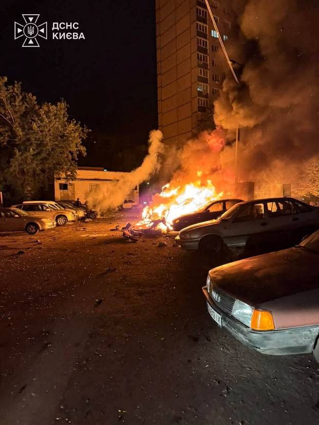 Aftermath of a Russian drone attack in Kyiv