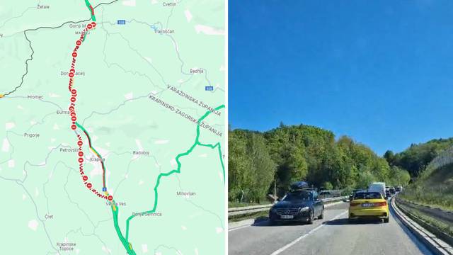 VIDEO Autocesta A2 zatvorena zbog radova, velike gužve su kod Krapine: 'Kao da stojimo...'