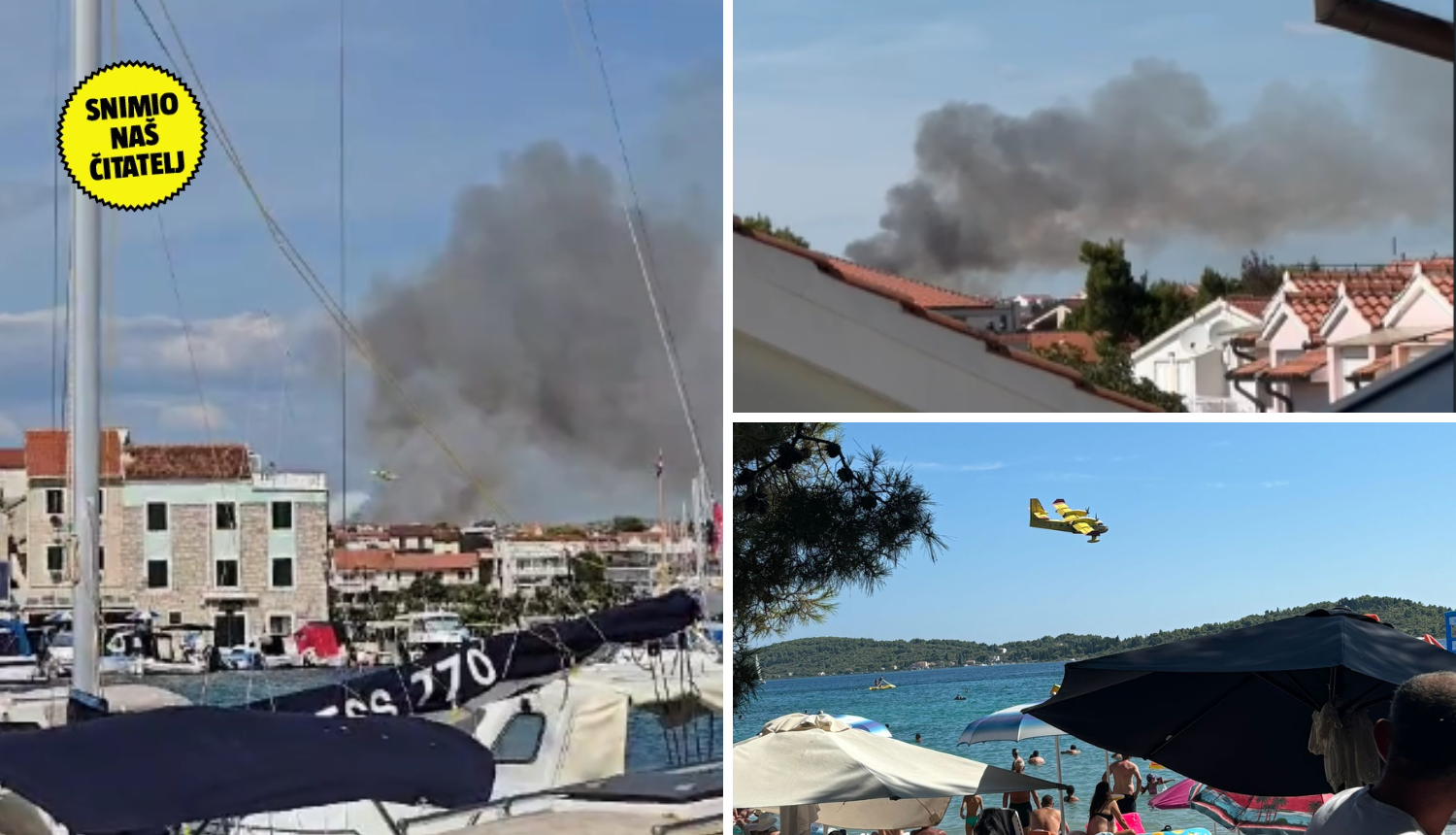 VIDEO Požar na ulazu u Vodice, digli su i više kanadera: 'Vatra je došla na 50 metara od kuća'