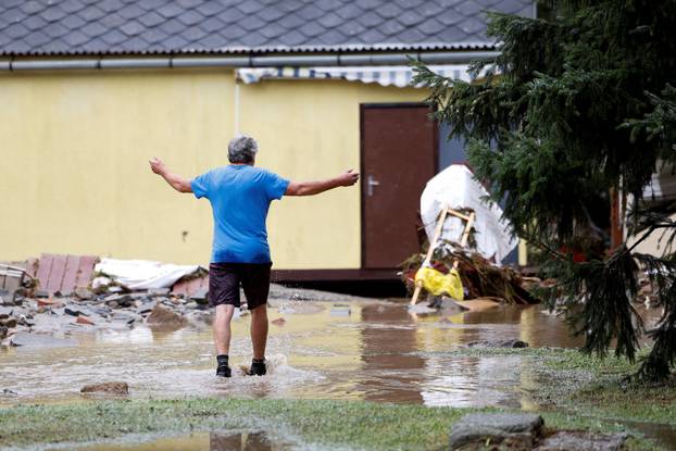 Aftermath of heavy rainfall in Jesenik