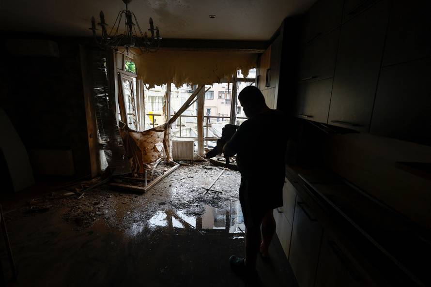 Aftermath of a Russian drone and missile attack in Kyiv