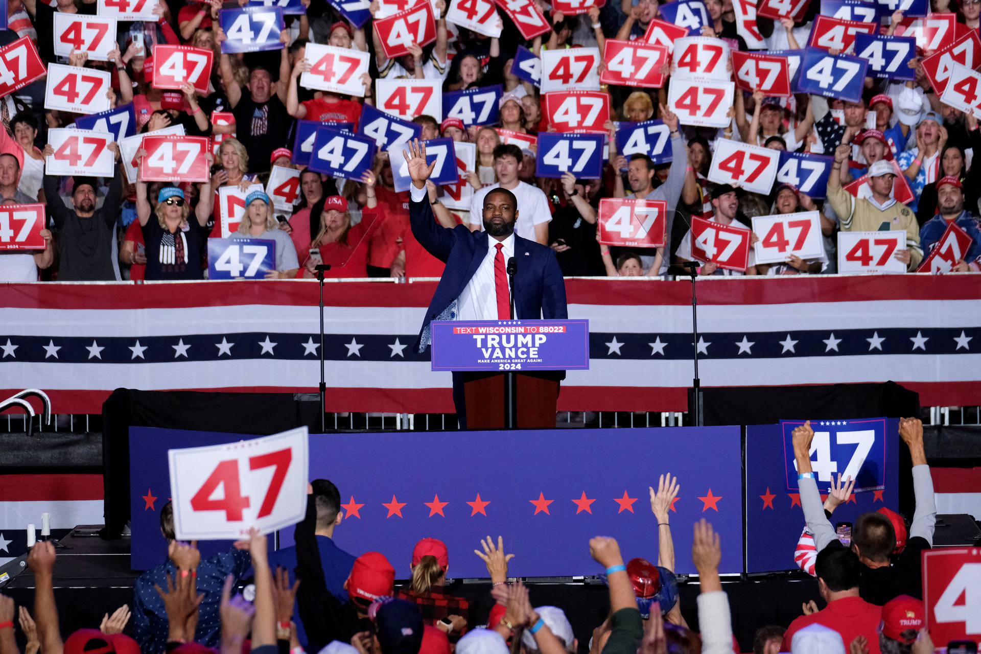 Republican presidential nominee and former U.S. President Donald Trump campaigns in Green Bay, Wisconsin