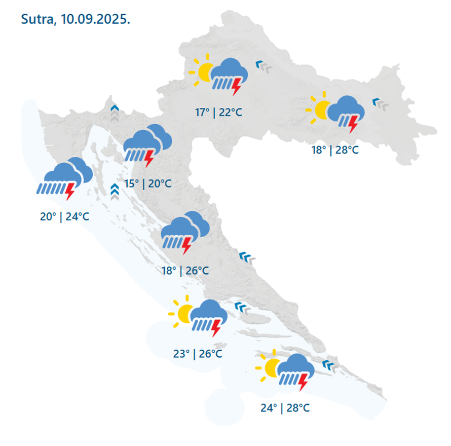 Hrvatska na udaru nevremena i kiše: Upalili crveni alarm za dio zemlje, evo što nas čeka sutra...