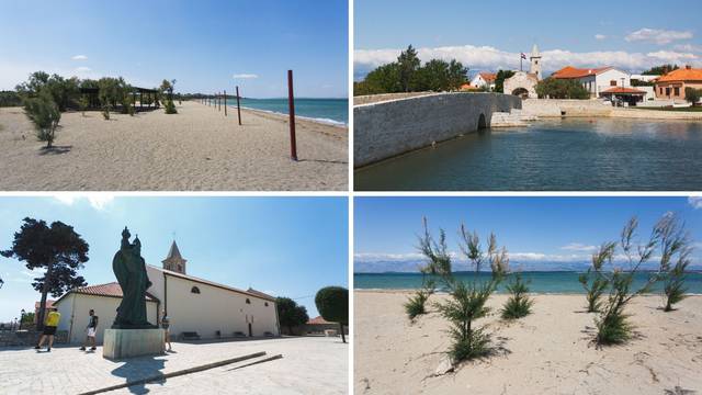 Plaža u Ninu je posve prazna, tu i tamo pokoji mještanin prošeće ulicama grada i popije kavu