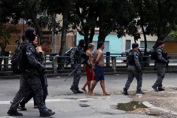 Police operation against drug trafficking at the favela do Penha in Rio de Janeiro