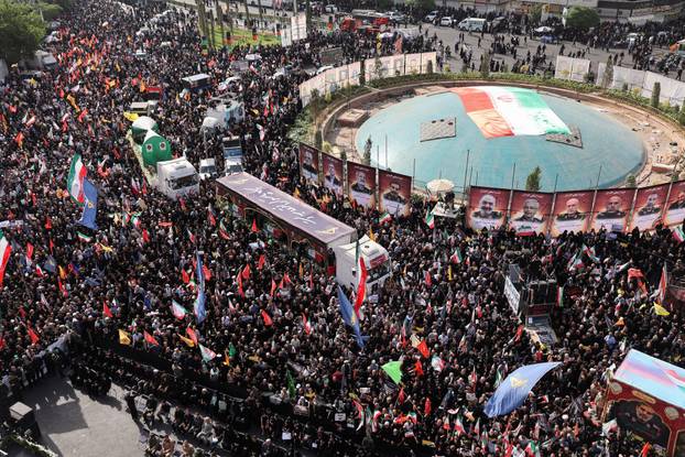 Funeral procession of Iranian military commanders and nuclear scientists killed in Israeli strikes, in Tehran
