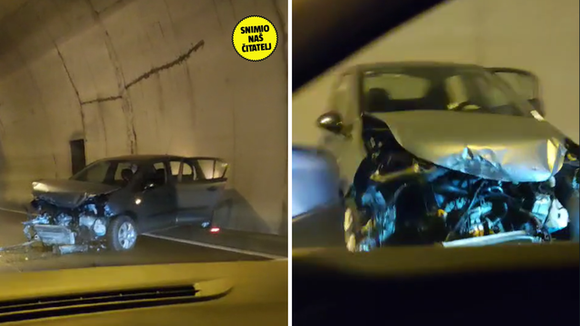 VIDEO Sudar u tunelu na riječkoj obilaznici: Auto se zabio u zid