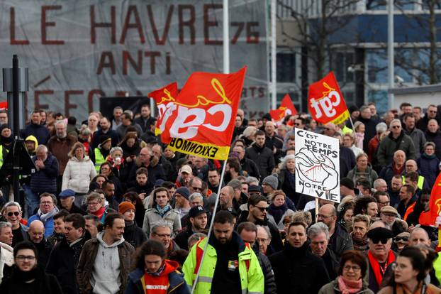 Ninth day of national strike and protest in France against the pension reform