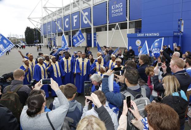 Leicester City celebrate winning Premier League title