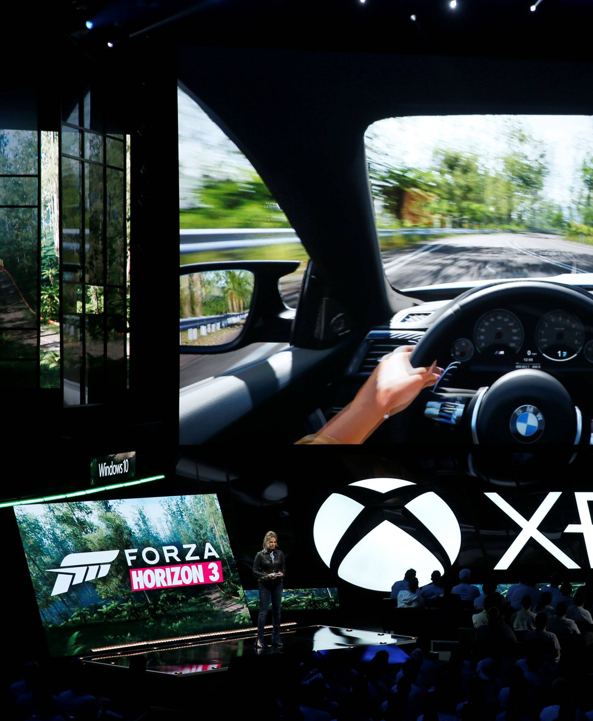 Ralph Fulton presents Microsoft Xbox's Forza Horizon 3 at the Xbox E3 2016 media briefing in Los Angeles