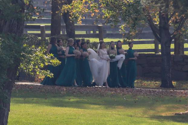 Here Comes the Bride! Jennifer Gates is seen in her wedding dress