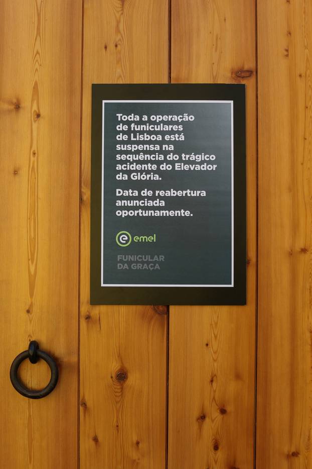 Aftermath of the Gloria Funicular accident in Lisbon