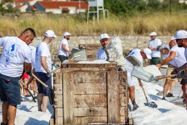Berba soli u Stonskoj solani