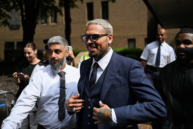 U.S. singer Chris Brown appears at Southwark Crown Court in London