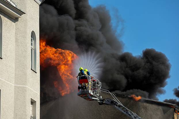 Fire at an apartment building, in Berlin