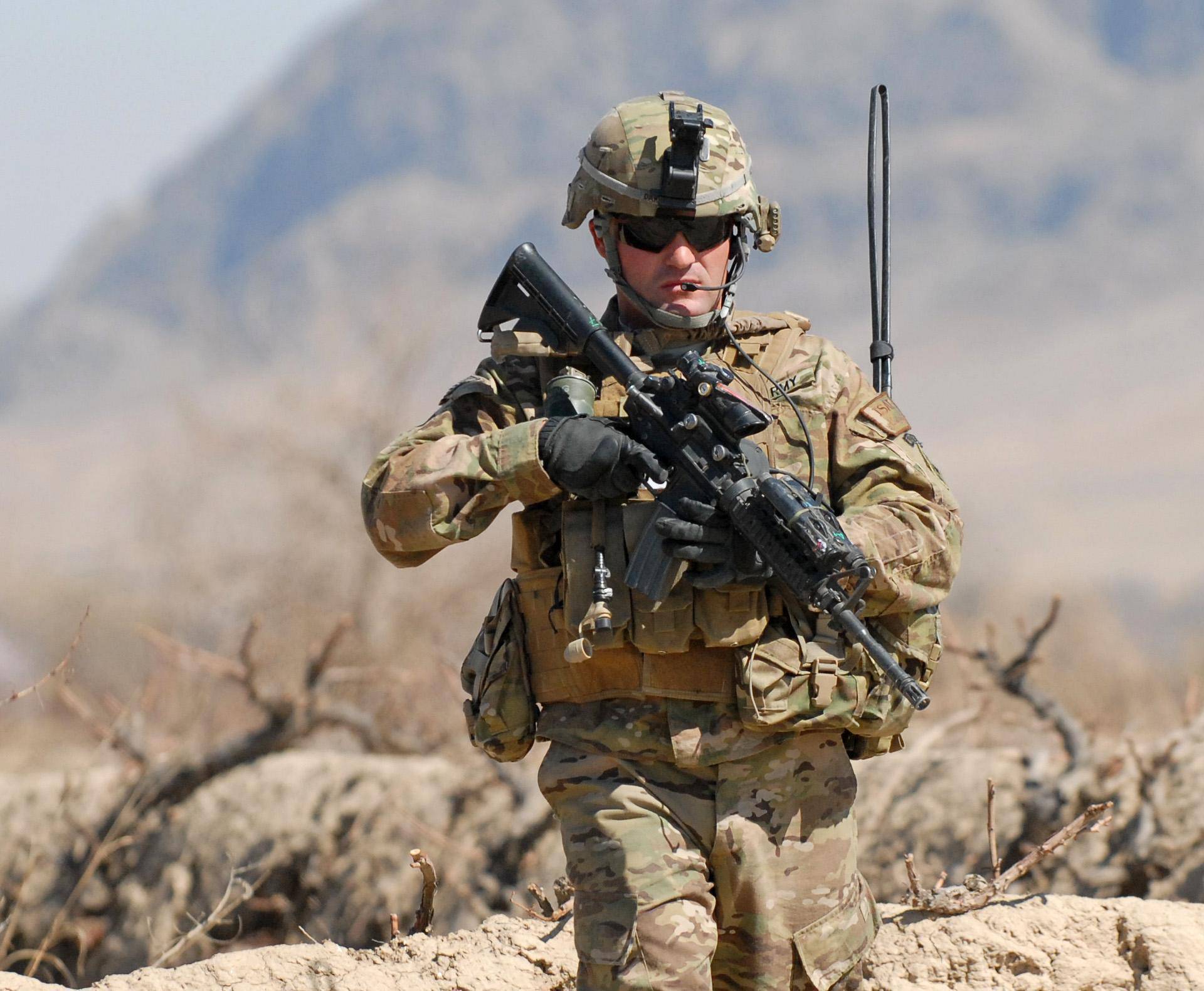 Soldier on Patrol in Tabin