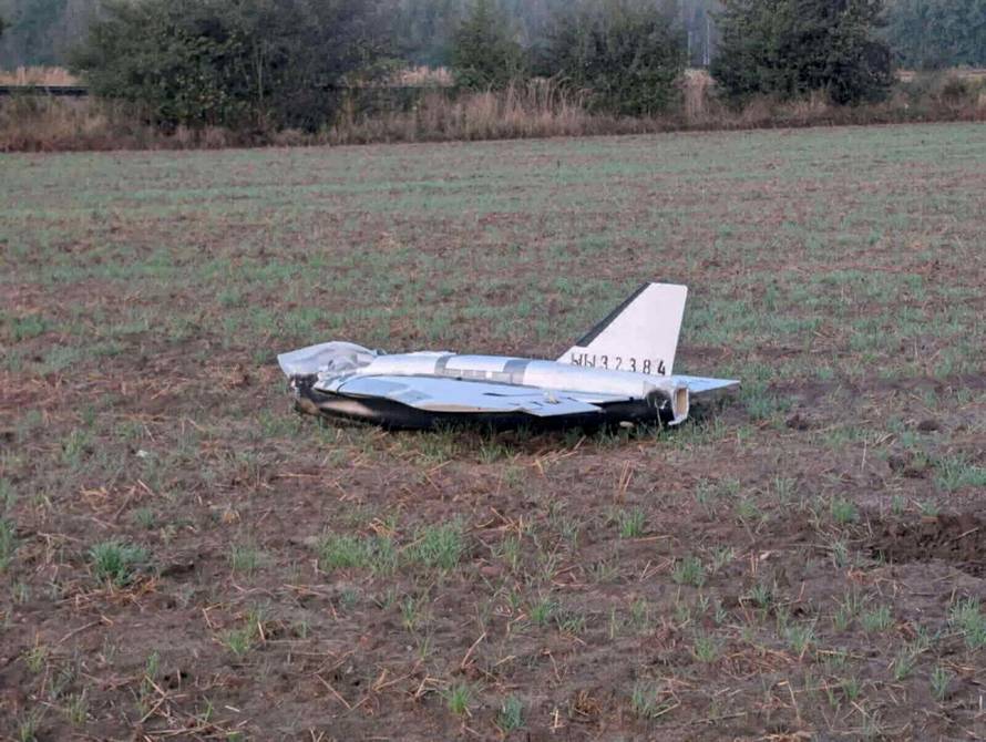 FILE PHOTO: A damaged drone lies after falling in the eastern Polish village of Czosnowka