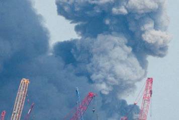 Smoke rises in the sky after blasts were heard in Bahrain